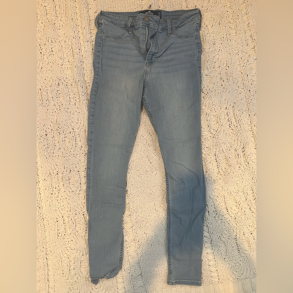 Size 7, light wash blue skinny jeans from Hollister
